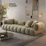 كنب بتصميم هندسي أنيق – راحة فائقة وتنجيد فاخر – لمسة فخمة لغرفة المعيشة العصرية