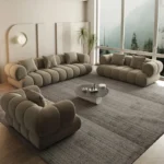 كنب بتصميم هندسي أنيق – راحة فائقة وتنجيد فاخر – لمسة فخمة لغرفة المعيشة العصرية