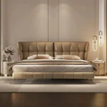 سرير جلدي إيطالي لغرفة نومك مع 2 كومود