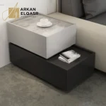 طاولة جانبية مودرن 2 درج بتصميم متدرج
