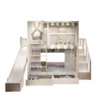 ⁦سرير أطفال دورين مريح – تصميم آمن بزاوية ناعمة – خشب متين وسلال تخزين – مثالي للمساحات الصغيرة⁩ - الصورة ⁦6⁩