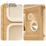 سرير أطفال دورين من الخشب الطبيعي – (11)