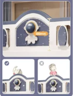 ⁦سرير أطفال فضائي بطابقين مع مزلق عملي⁩ - الصورة ⁦6⁩