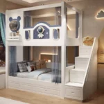 ⁦سرير أطفال فضائي بطابقين مع مزلق عملي⁩ - الصورة ⁦12⁩