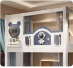 ⁦سرير أطفال فضائي بطابقين مع مزلق عملي⁩ - الصورة ⁦10⁩