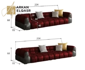 كنب صاله جلد بتصميم مودرن