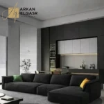 كنب زاوية مودرن من الجلد بتصميم ايطالي