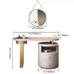 ⁦طاولة تسريحة بخزانة دائرية⁩ - الصورة ⁦5⁩