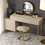 طاولة تسريحة مع كرسي ومرأة