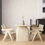 ⁦طاولة طعام خشب مع كراسي⁩ - الصورة ⁦3⁩