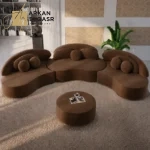 كنب مودرن بتصميم عصري بمقاعد منحنية