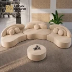 كنب مودرن بتصميم عصري بمقاعد منحنية