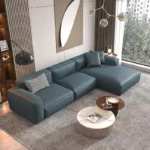 كنب زاوية مودرن من جلد لغرفة المعيشة