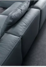 ⁦كنب زاوية مودرن من جلد لغرفة المعيشة⁩ - الصورة ⁦9⁩