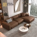 كنب زاوية مودرن من جلد لغرفة المعيشة