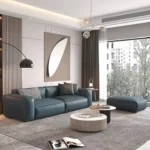 كنب مودرن جلد فاخر لغرفة المعيشة