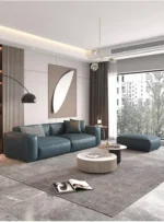 كنب مودرن جلد فاخر لغرفة المعيشة