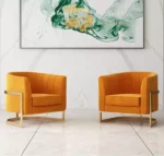 ⁦كرسي استرخاء منفرد من الاستيل المذهب⁩ - الصورة ⁦3⁩