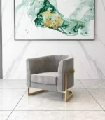 كرسي استرخاء منفرد من الاستيل المذهب