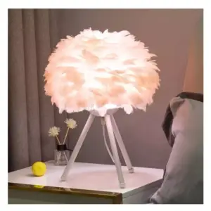 اضاءة اباجورة جانبية شيك من الريش الطبيعى 