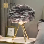 اضاءة اباجورة جانبية شيك من الريش الطبيعى