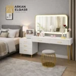 تسريحة غرفة نوم بأدراج مع مرآة ليد