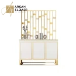 خزانة احذية مع فاصل استيل مذهب