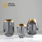 ديكور ثلاث فازات كبيره كريستال فاخرة