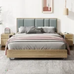 سرير مع طاولتين جانبيتين بتصميم ايطالى