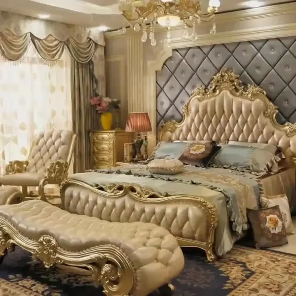 سرير مودرن جلدي عتيق فاخر