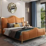 سرير غرفة نوم مميز مع طاولات جانبية