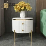 طاولة خدمة جانبية دائرية فاخرة