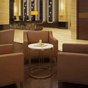 طاولة جانبية شيك من الاستيل و الرخام