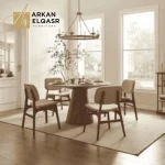 طاولة خشب دائرية مودرن بتصميم بسيط