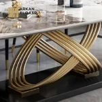 طاولة طعام رخام مع كراسي شيك