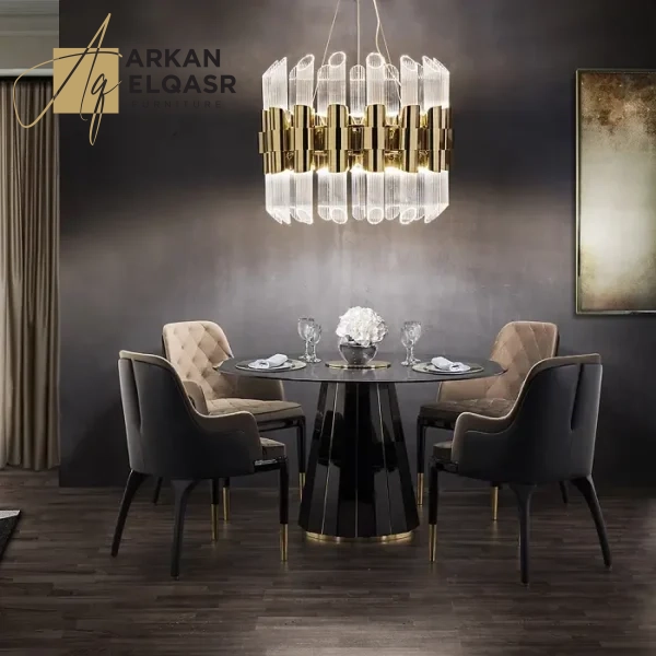 طاولة طعام مودرن بتصميم دائري ملكي فاخر