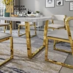طاولة طعام رخام مع كراسي فخمة