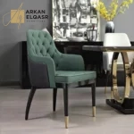 طاولة طعام رخام فاخرة بتصميم اسبانى مع كراسي