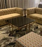 طاولة قهوة رئيسية من الاستيل المذهب