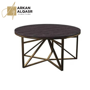 _ طاولة قهوة مودرن من الاستيل والخشب