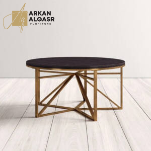 _ طاولة قهوة مودرن من الاستيل والخشب