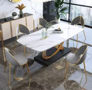 طاولة طعام رخام مع كراسي شيك