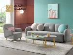 طقم كنب مع كرسي وبوف بتصميم اوروبي