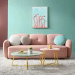 ⁦طقم كنب مع كرسي وبوف بتصميم اوروبي⁩ - الصورة ⁦2⁩