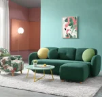 طقم كنب مع كرسي وبوف بتصميم اوروبي