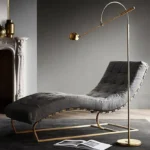 كرسي استرخاء مودرن من الاستيل المذهب