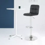 كرسي بار من الجلد الفاخر و الفولاذ الفخم