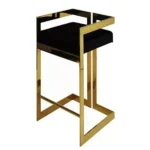 كرسي بار مرتفع من الاستيل المذهب