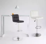 كرسي بار من الجلد الفاخر و الفولاذ الفخم