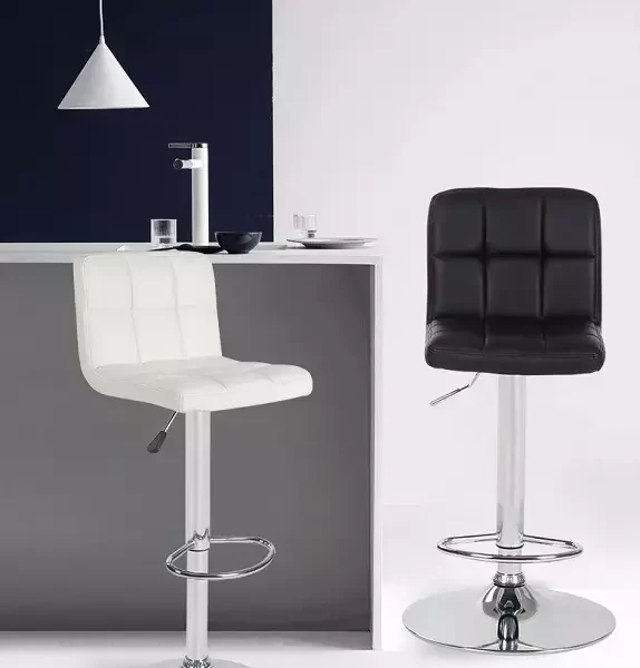 كرسي بار من الجلد الفاخر و الفولاذ الفخم